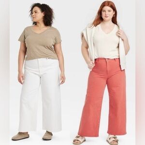 NWT Women’s Sailor Wide-Leg Jeans high rise Pants set of 2